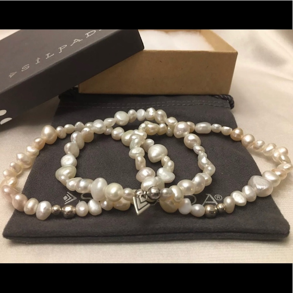 Silpada Goddess Set Of 3 FWP Stretch Bracelets NEW - Picture 3 of 13